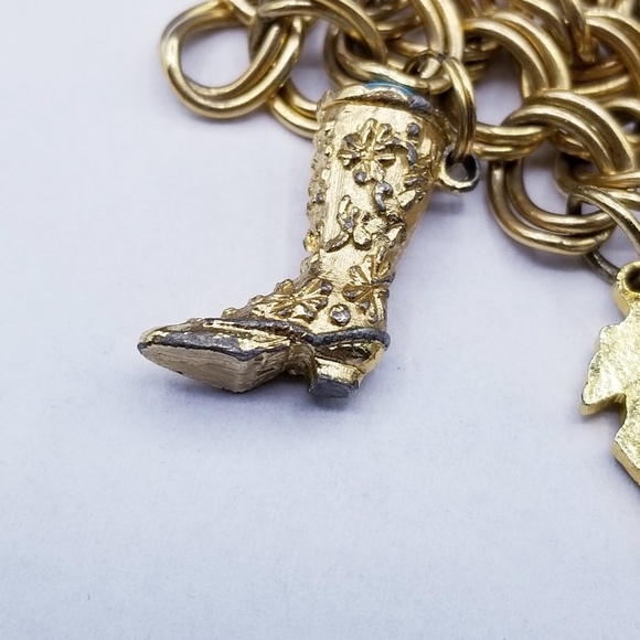 Vintage 12k Gold Filled Charm Bracelet - Picture 6 of 12